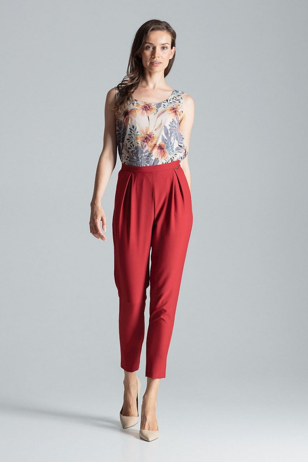 Chaussures à talons femme Figl Pantalon Pantalon — rouge