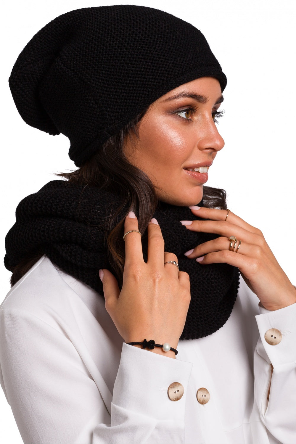 Infinity Écharpe femme BE Knit — noir