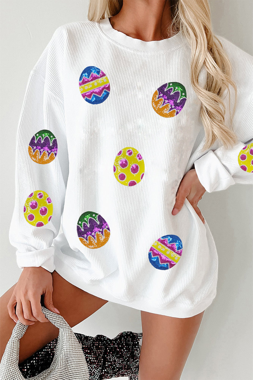 Sweat femme oversized — blanc