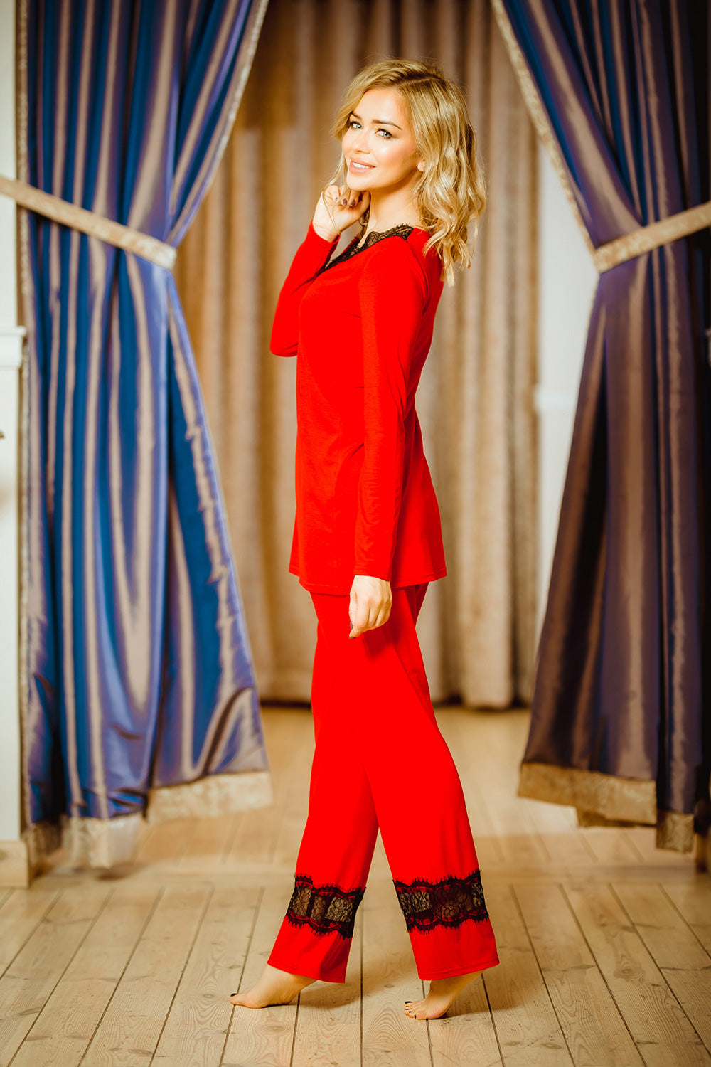 Pyjama femme Kalimo — rouge