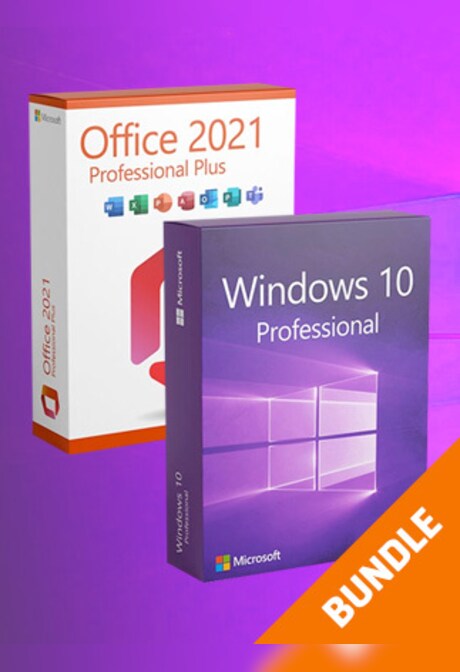 Microsoft Windows 10 Professional & Microsoft Office 2021 Professional Plus Bundle (PC) - Microsoft Key - GLOBAL