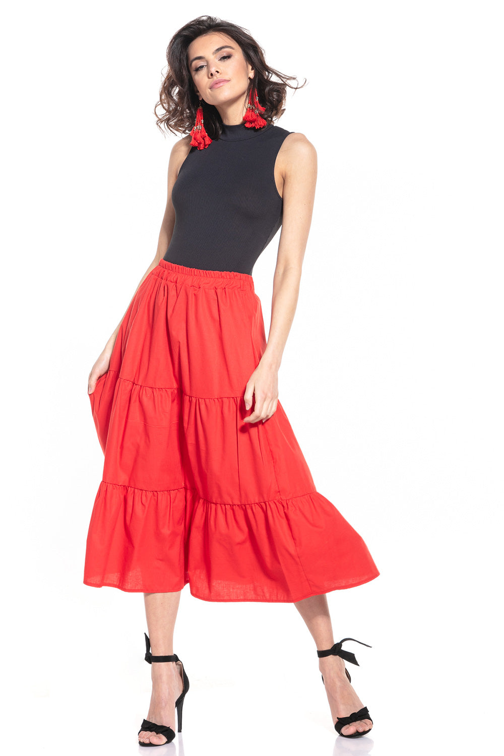 Jupe femme Tessita Longue Longue — rouge