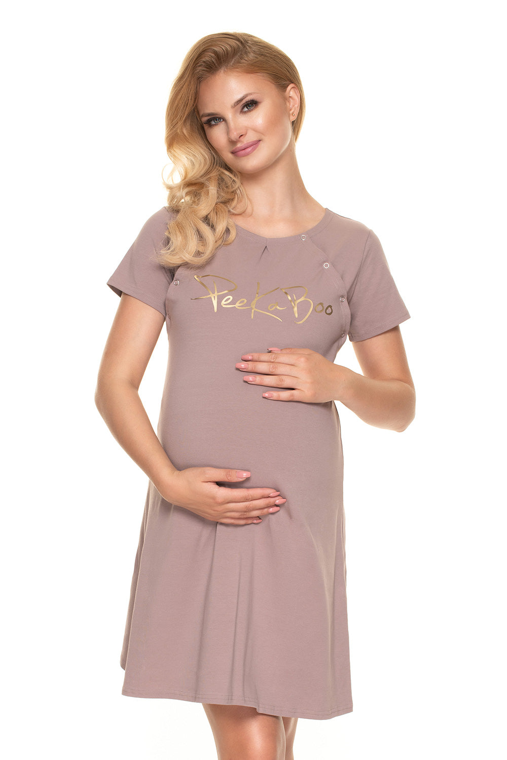 Chemise de nuit de grossesse femme PeeKaBoo — beige