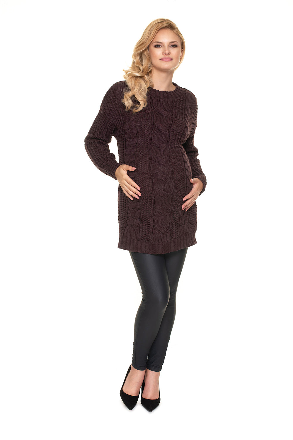 Pull femme PeeKaBoo Chandail Grossesse Chandail — brun