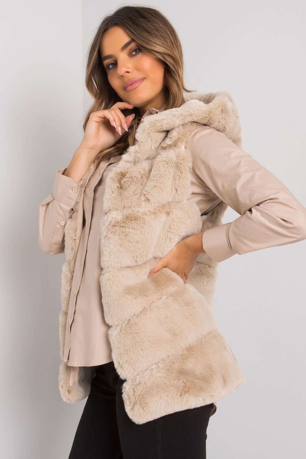 Gilet femme Och Bella — beige
