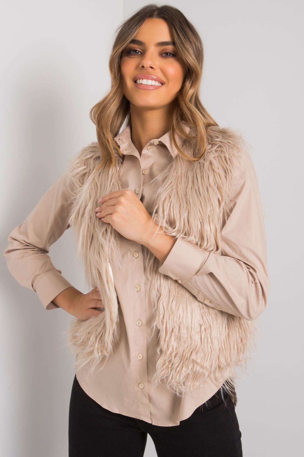 Gilet femme Och Bella — beige