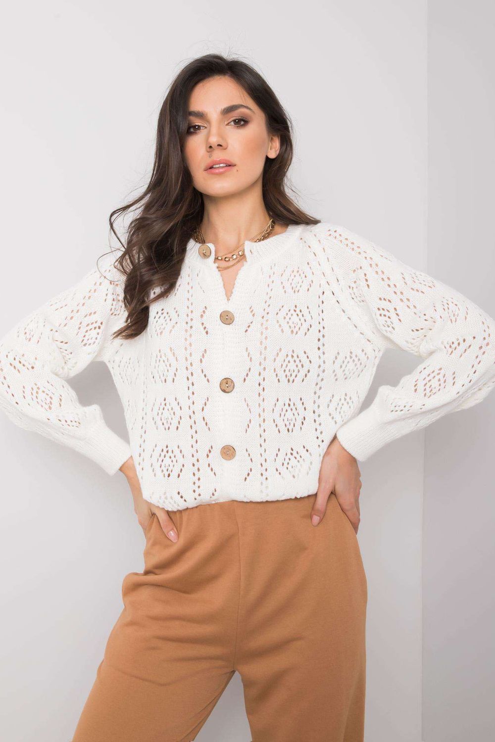 Cardigan femme Och Bella — beige