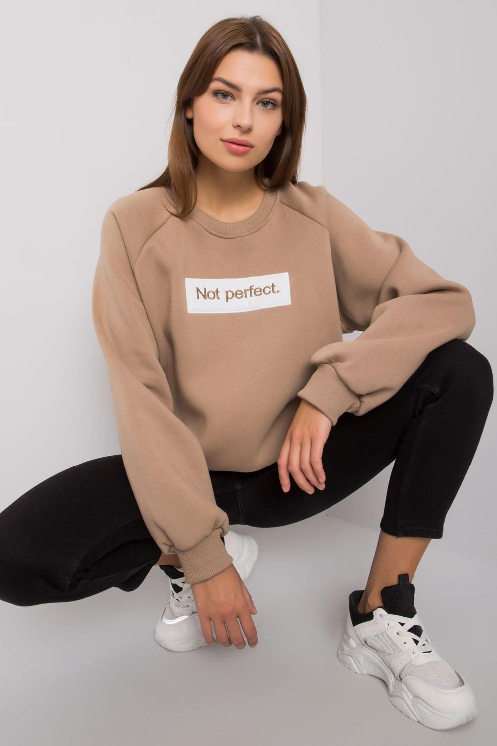T-shirt femme Ex Moda Sweatshirt Sweatshirt — beige