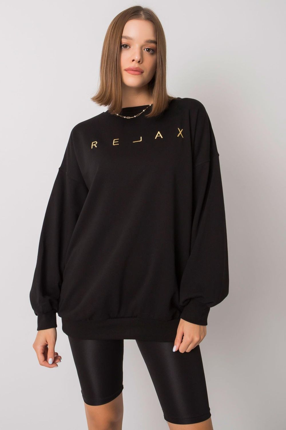 T-shirt femme Ex Moda Sweatshirt Sweatshirt — noir