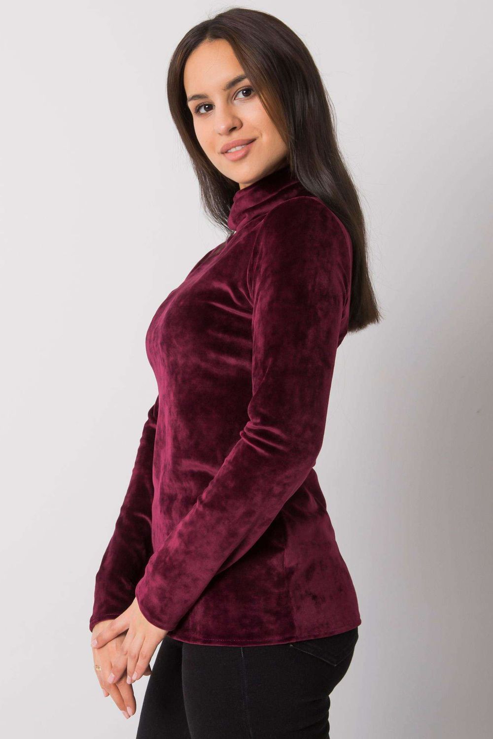 Pull femme Lakerta Col Roulé Col — rouge