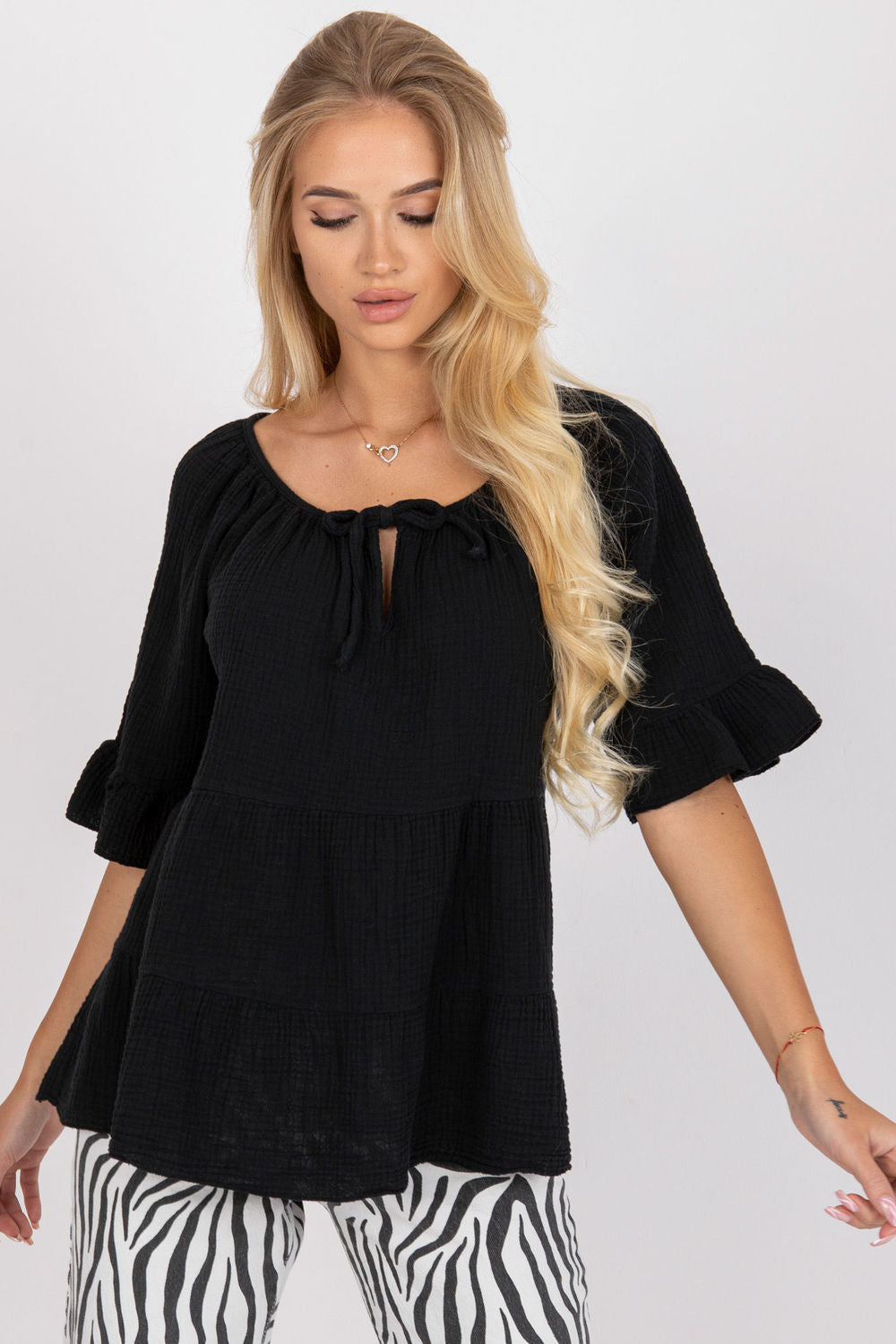 Blouse femme Och Bella Chemisier Chemisier — noir
