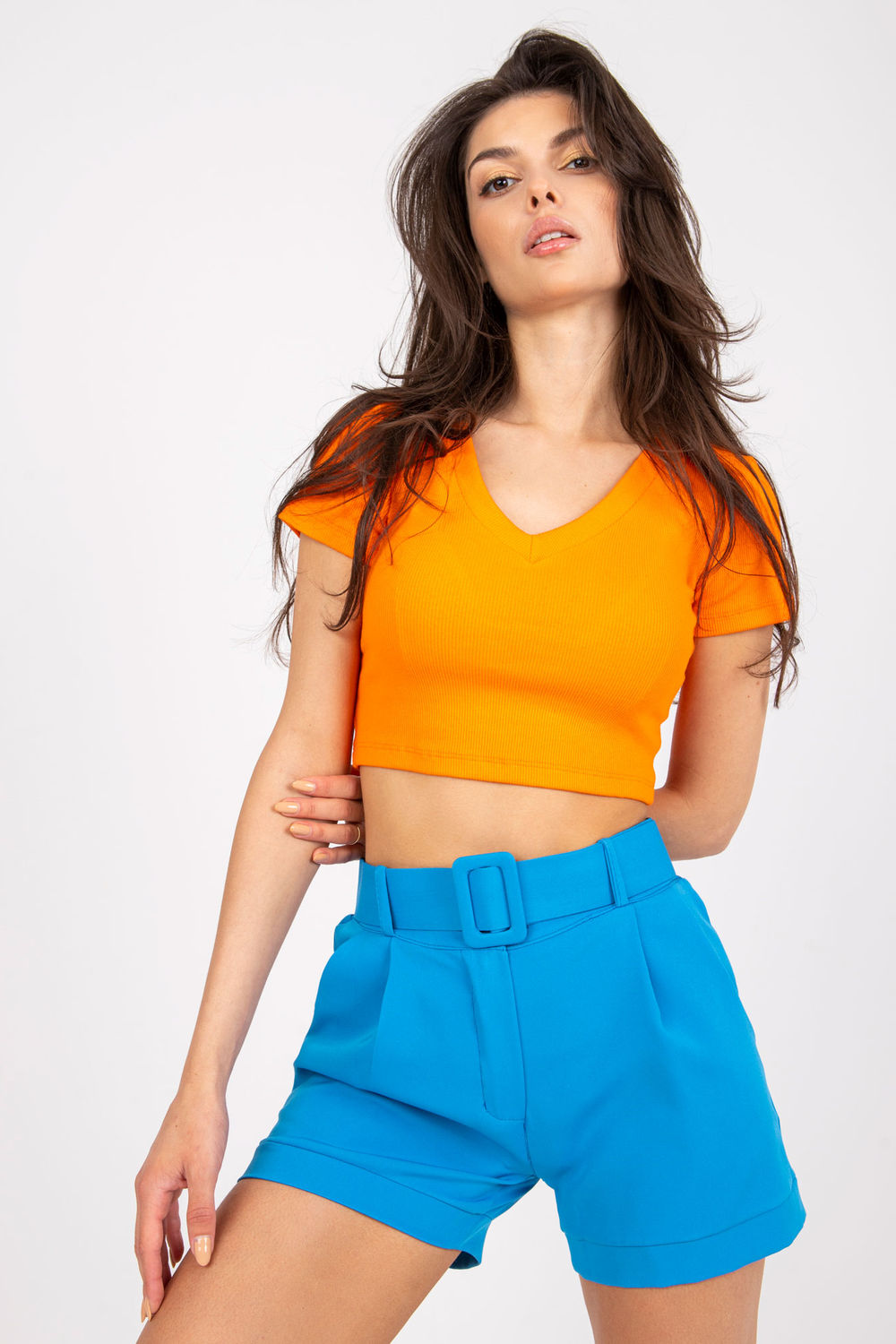 Chaussures à talons femme Italy Moda Shorts Shorts — bleu