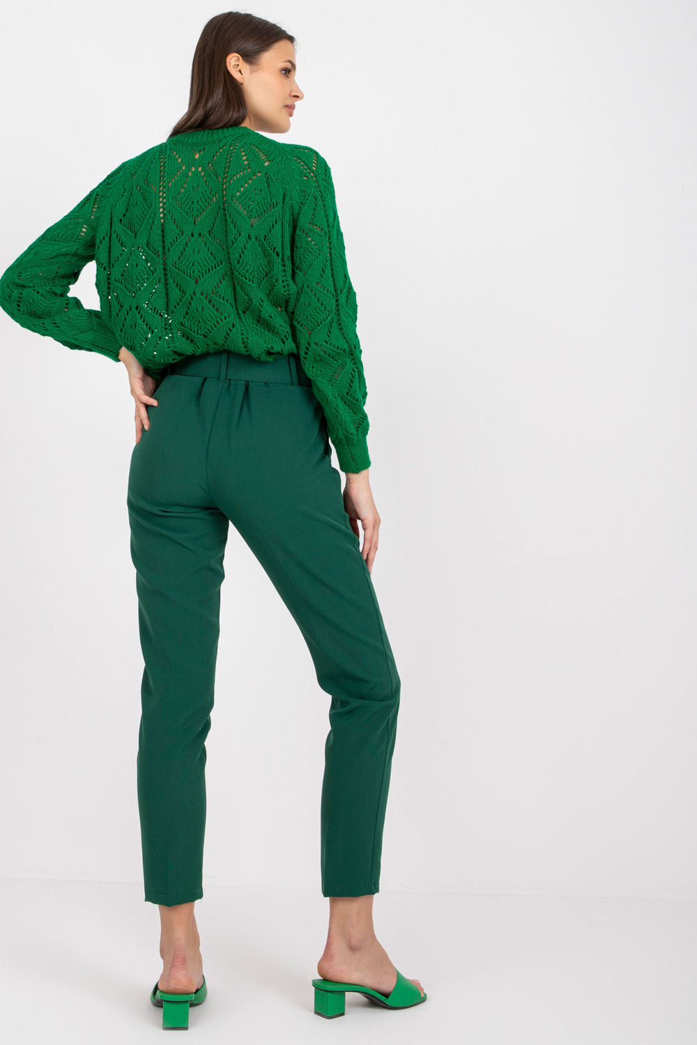 Chaussures à talons femme Italy Moda Pantalon Pantalon — vert