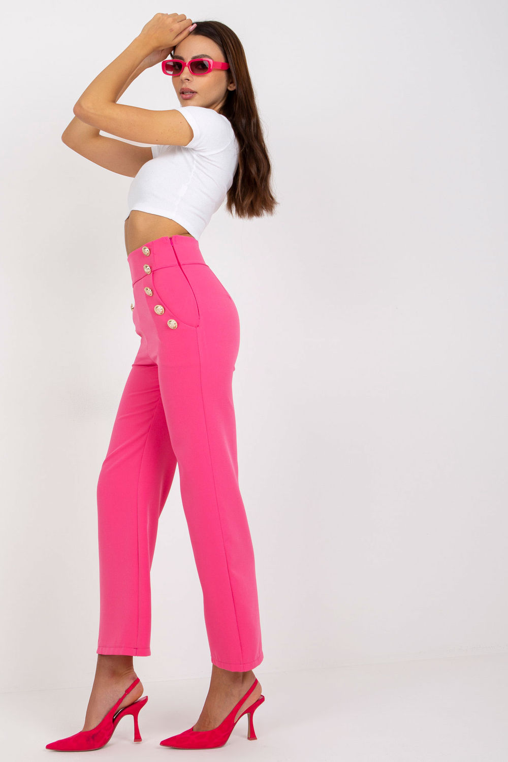 Chaussures à talons femme Italy Moda Pantalon Pantalon — rosé