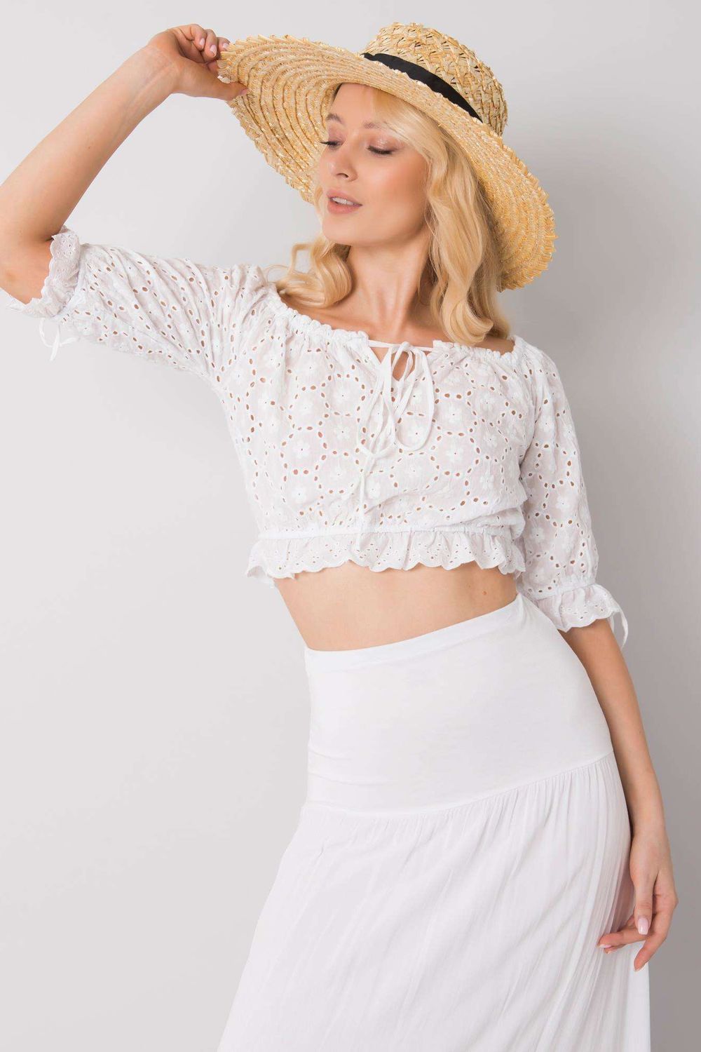 Blouse femme Och Bella Chemisier Chemisier — blanc