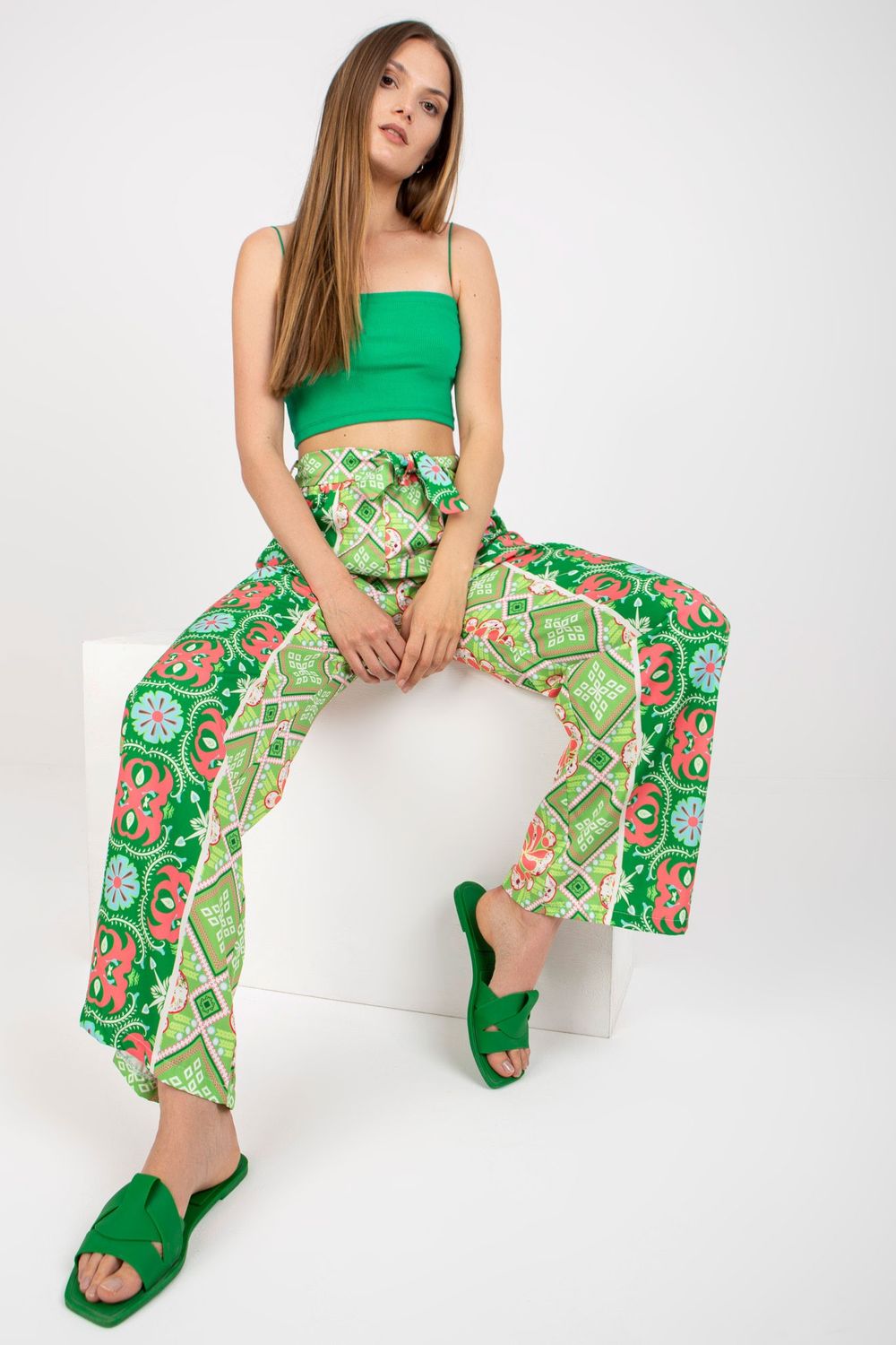 Chaussures à talons femme Italy Moda Pantalon Pantalon — vert