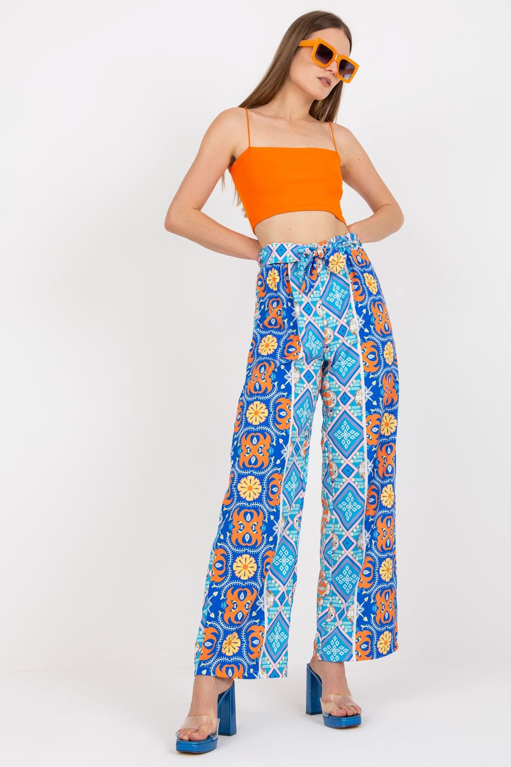 Chaussures à talons femme Italy Moda Pantalon Pantalon — bleu