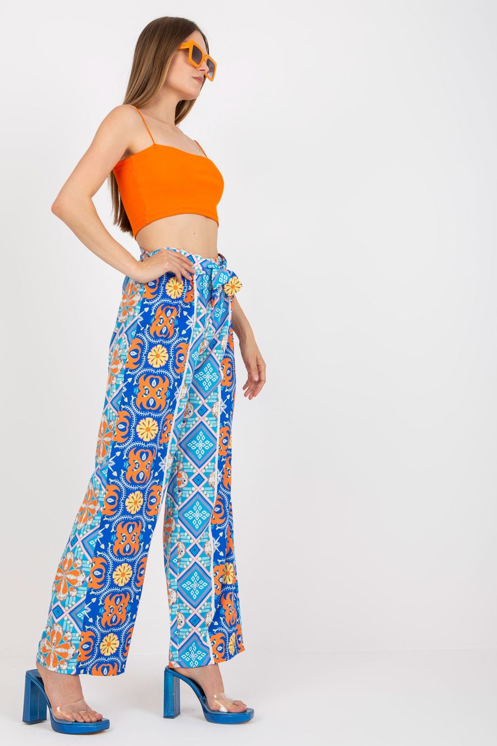 Chaussures à talons femme Italy Moda Pantalon Pantalon — bleu