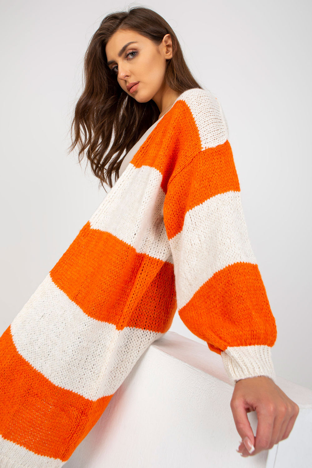 Cardigan femme Och Bella — orange