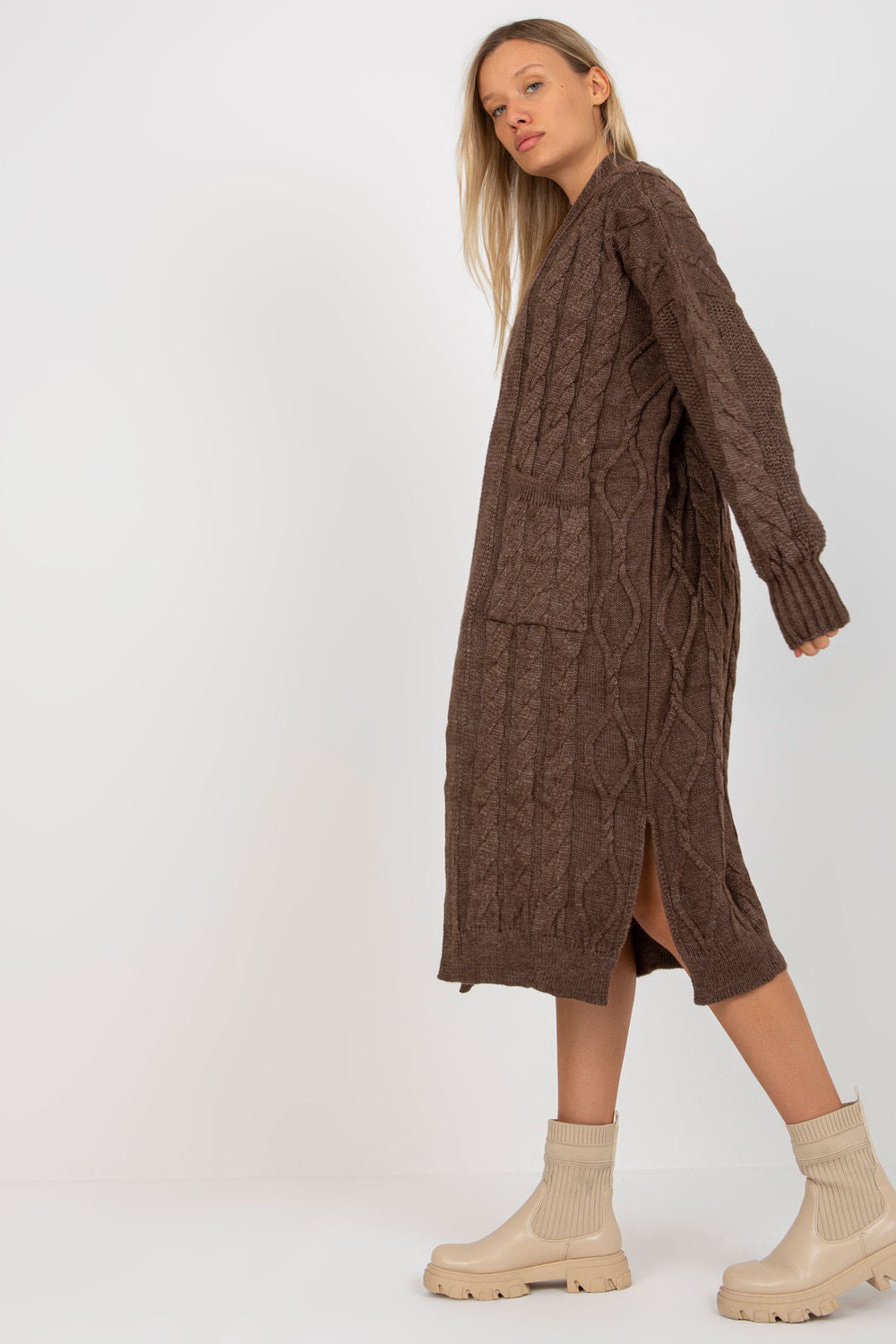 Cardigan femme Rue Paris — brun