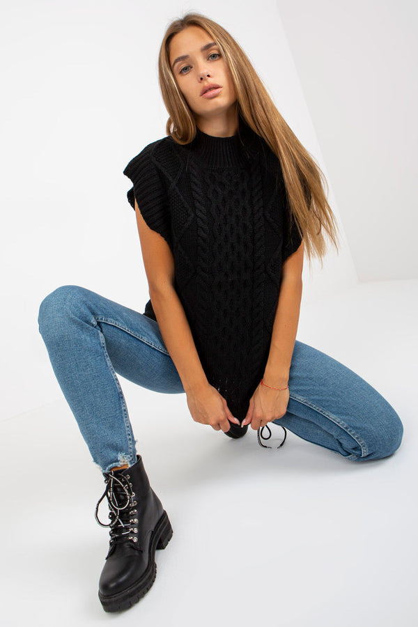 Pull femme Sublevel Gilet Gilet — noir