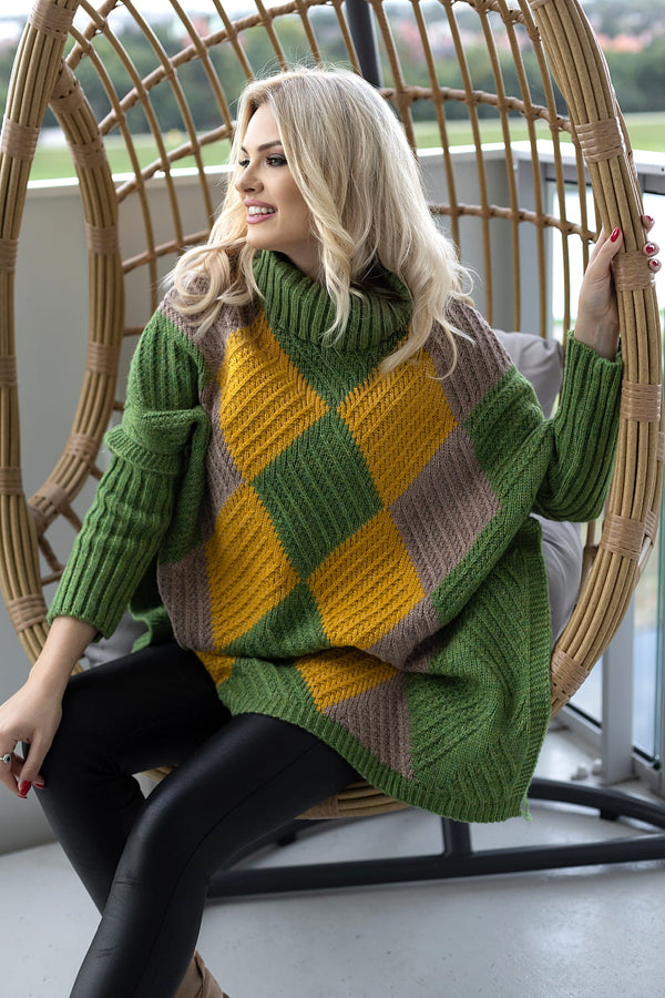 Pull femme PeeKaBoo Col Roulé Col — multicouleur