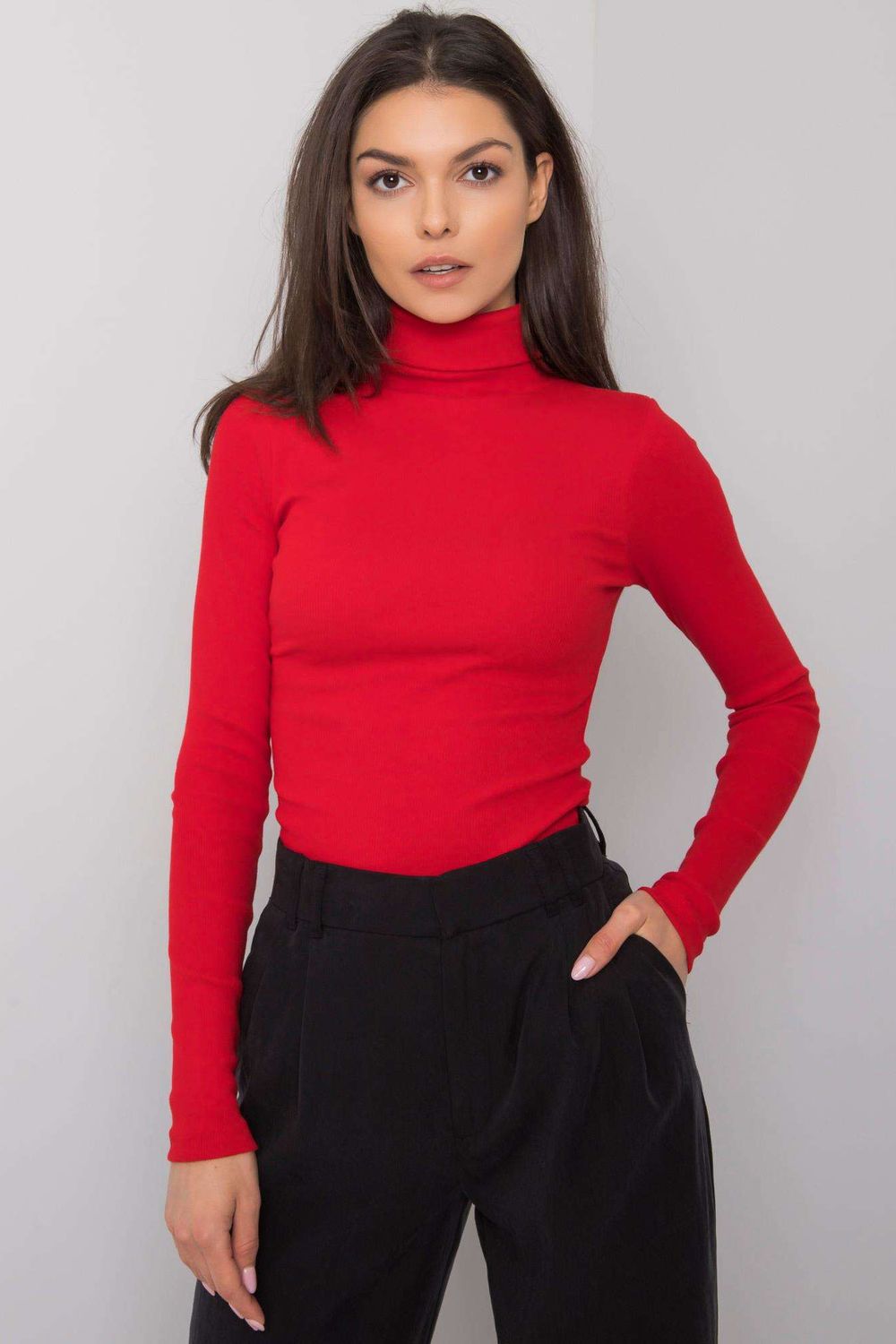 Pull femme Rue Paris Col Roulé Col — rouge