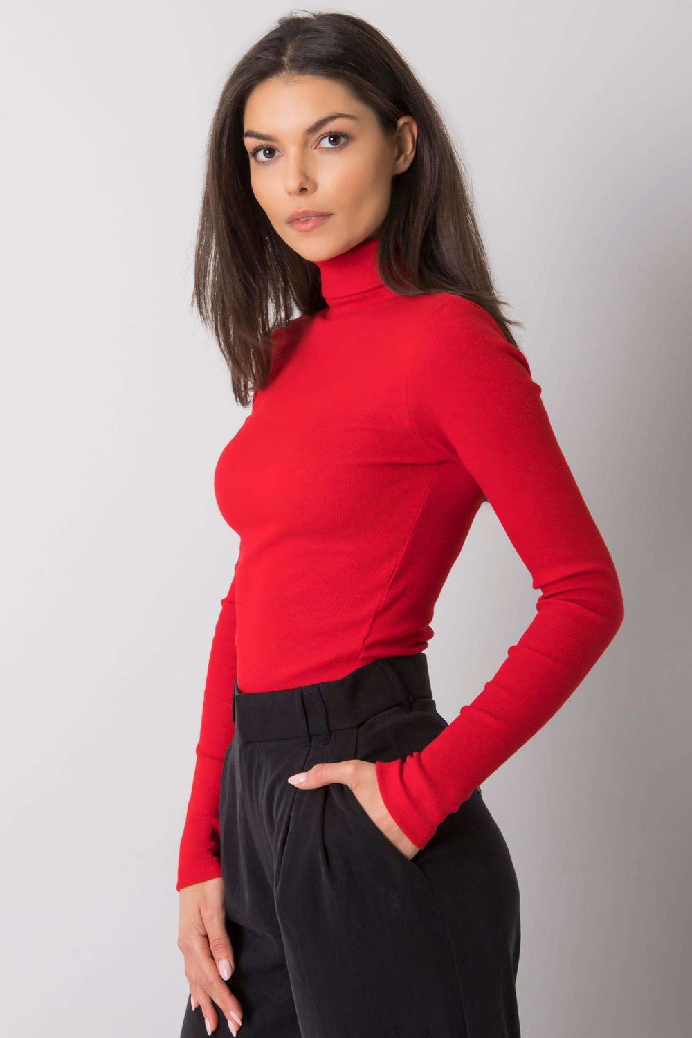 Pull femme Rue Paris Col Roulé Col — rouge