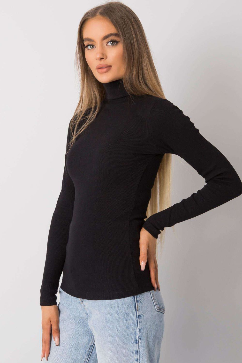 Pull femme Rue Paris Col Roulé Col — noir