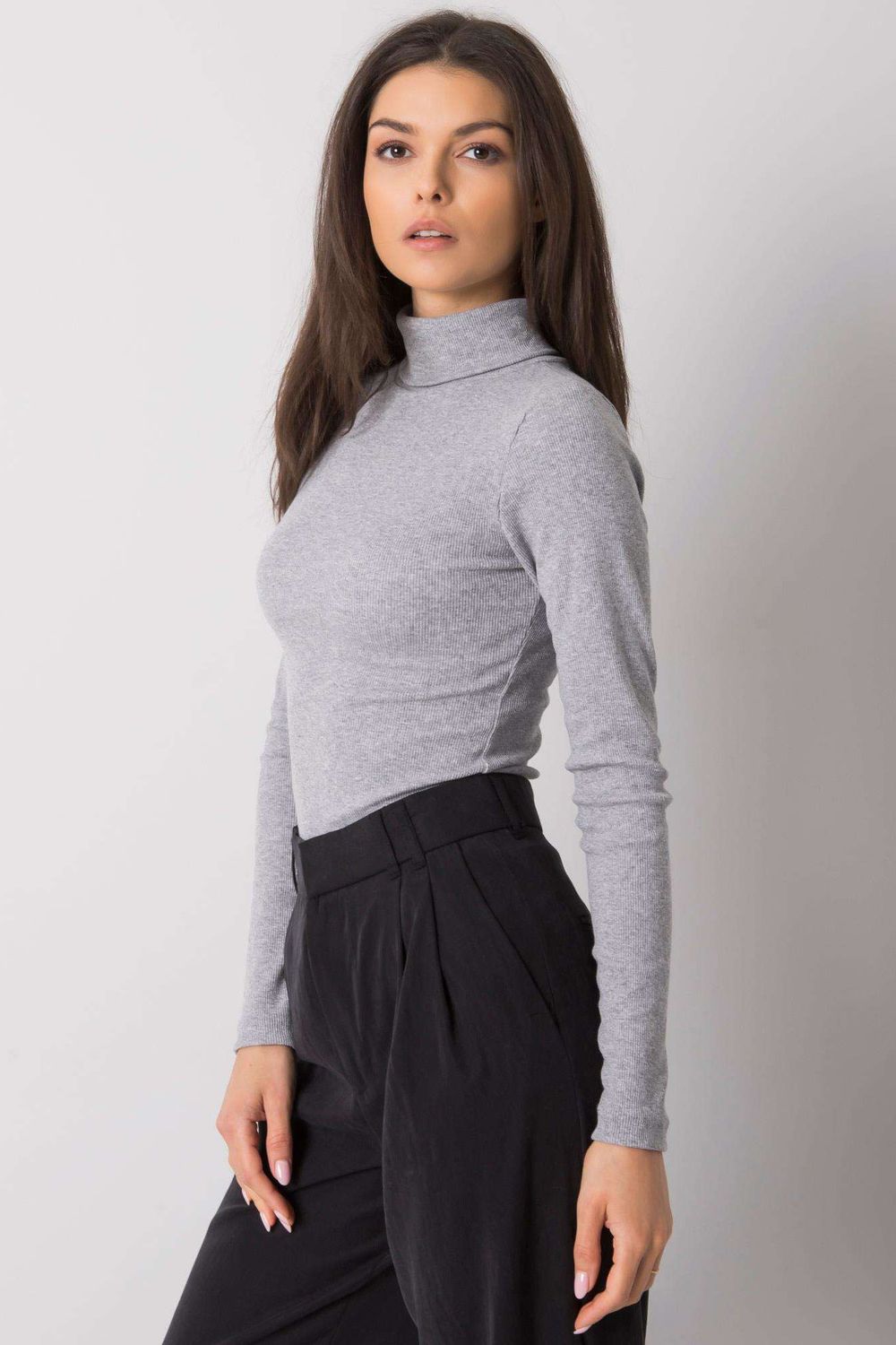Pull femme Rue Paris Col Roulé Col — gris