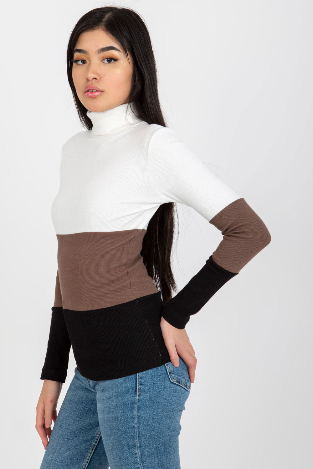 Pull femme Rue Paris Col Roulé Col — noir