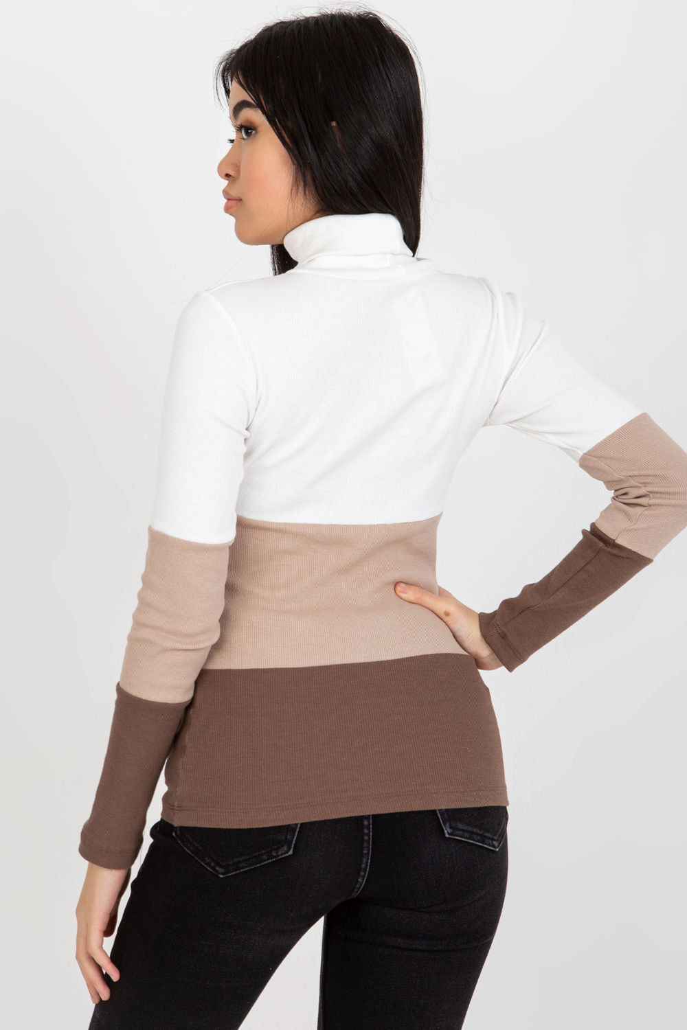 Pull femme Rue Paris Col Roulé Col — brun