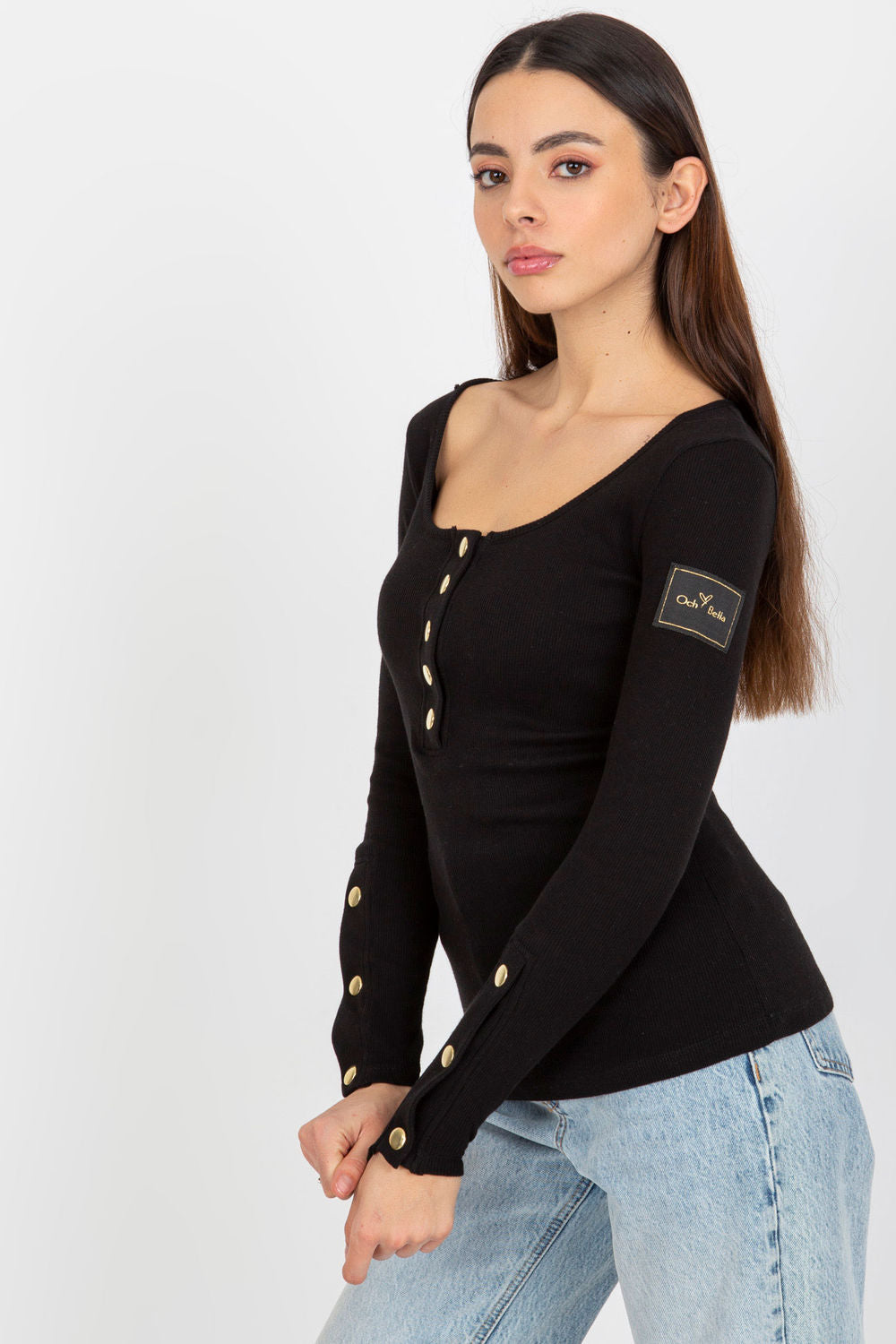 Blouse femme Och Bella Chemisier Chemisier — noir