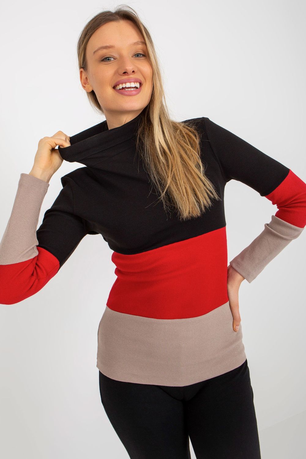 Pull femme Relevance Col Roulé Col — beige