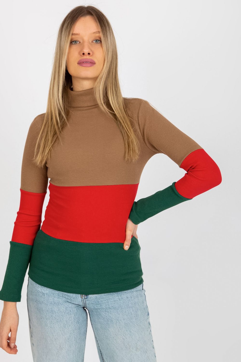 Pull femme Relevance Col Roulé Col — brun