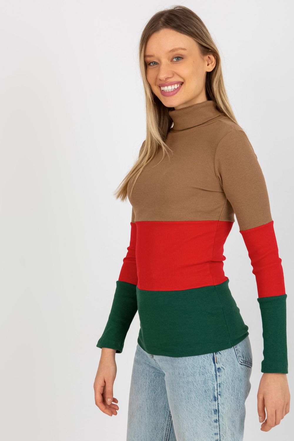 Pull femme Relevance Col Roulé Col — brun
