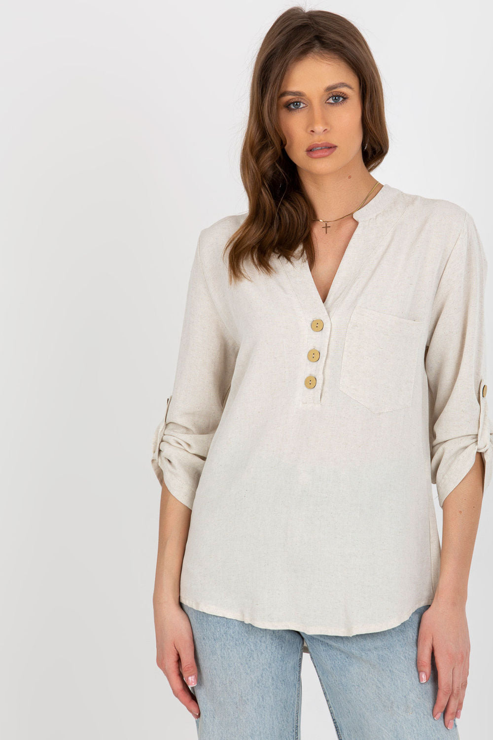 Blouse femme Rue Paris Chemisier Chemisier — beige