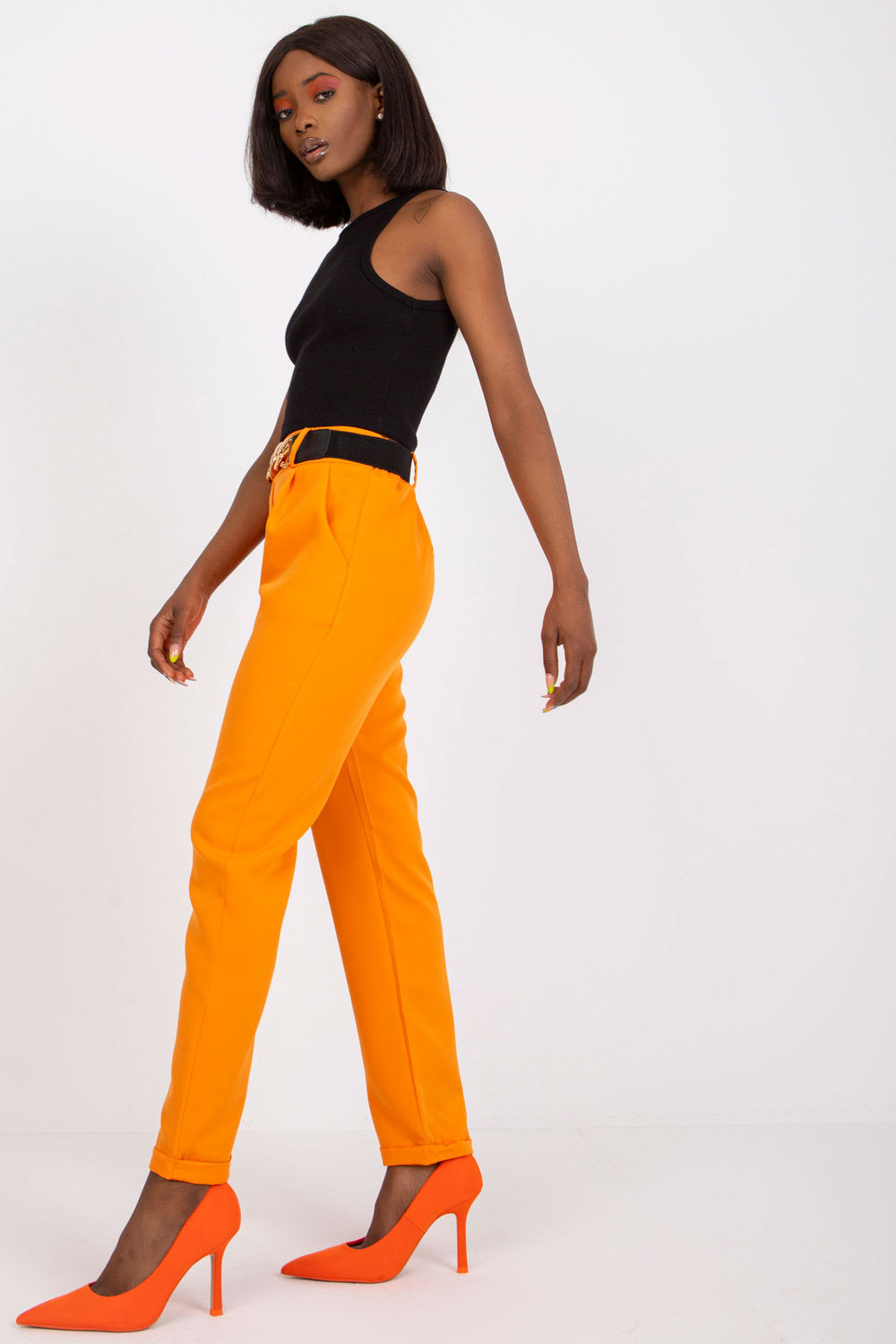 Chaussures à talons femme Italy Moda Pantalon Pantalon — orange