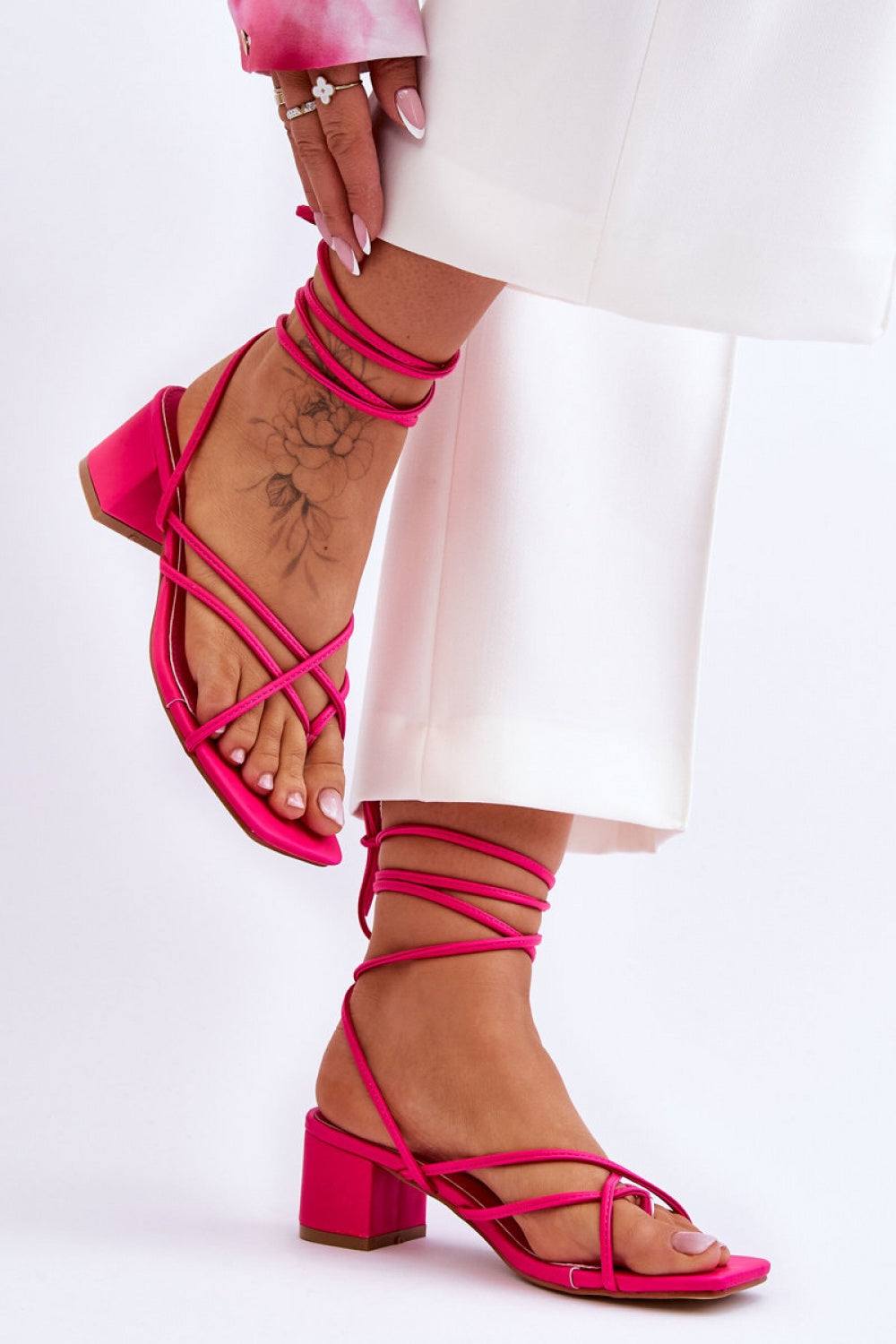 Sandales femme Step in style À Lacets À — rosé