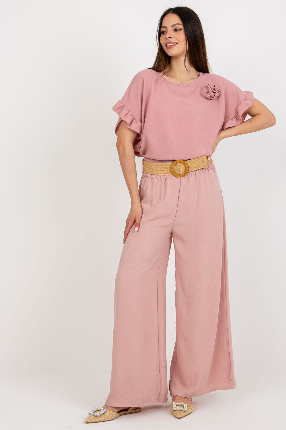 Chaussures à talons femme Italy Moda Pantalon Pantalon — rosé