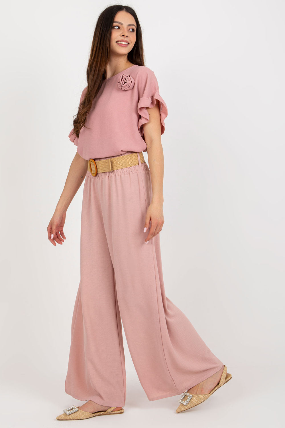 Chaussures à talons femme Italy Moda Pantalon Pantalon — rosé