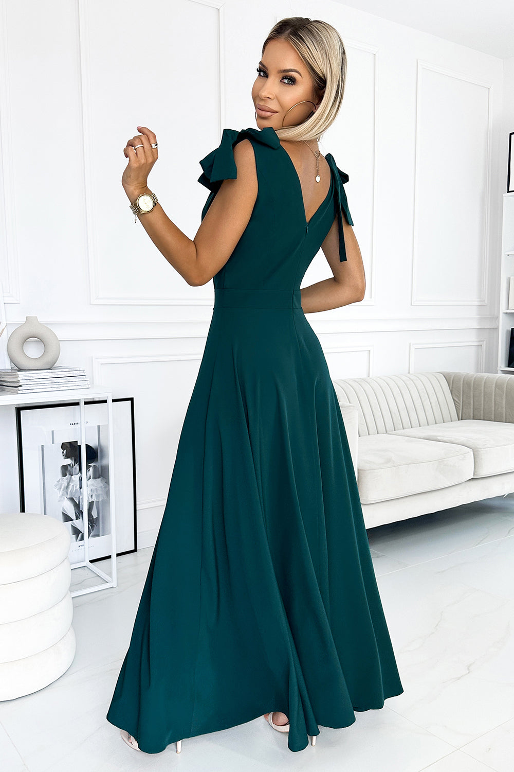 Robe femme Numoco Longue Longue — vert