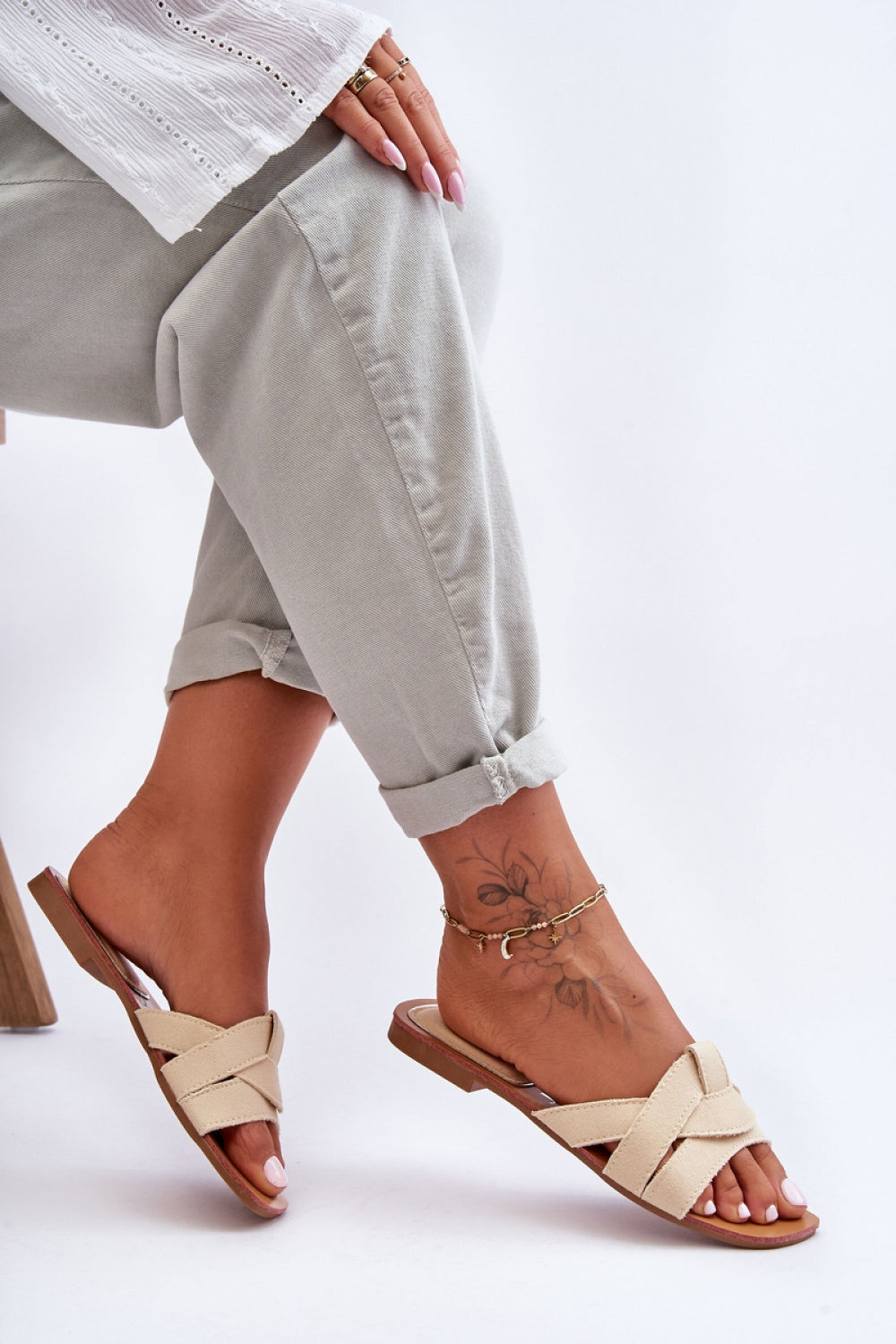 Sandales femme Step in style Clacquettes Clacquettes — beige