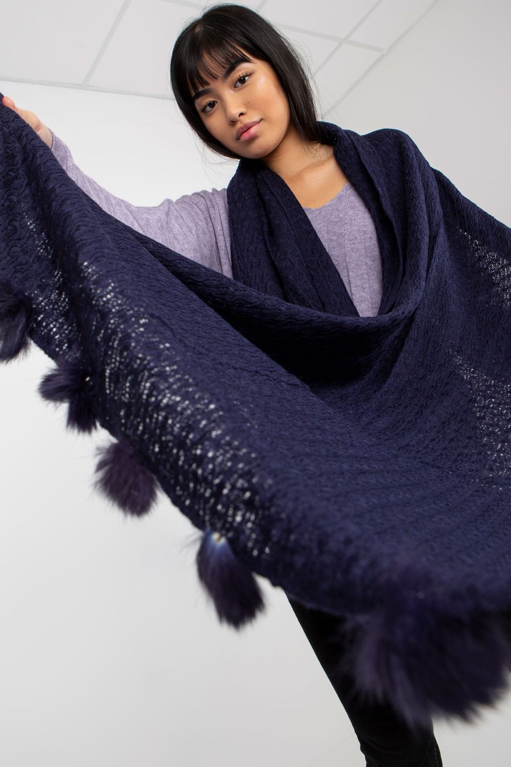 Châle femme AT — bleu marine