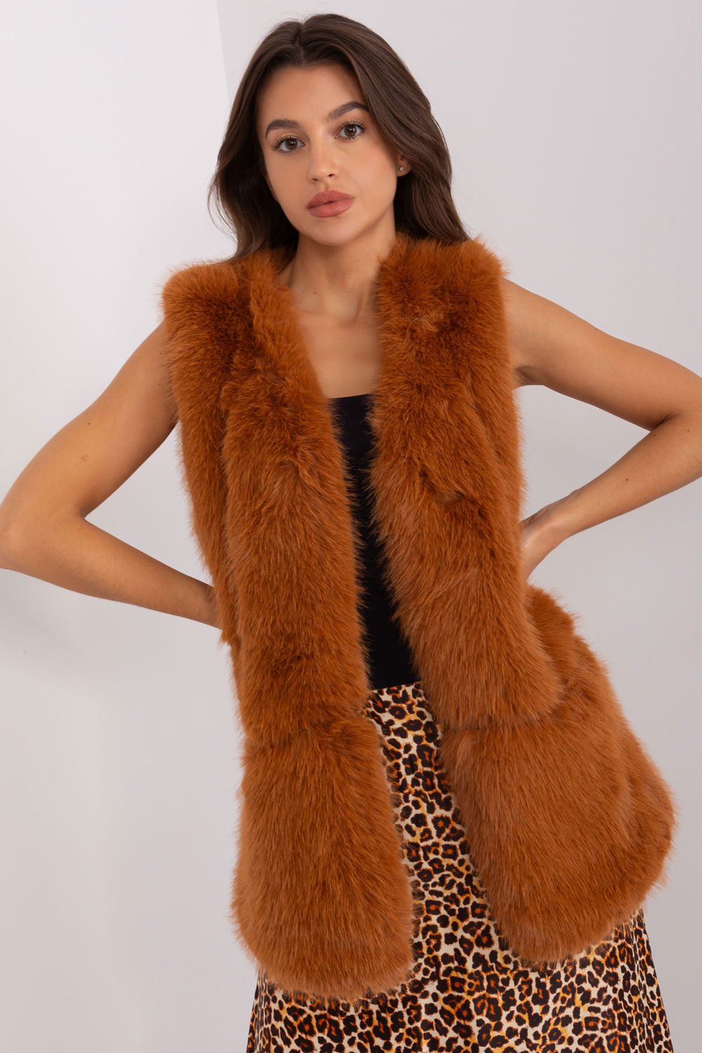 Gilet femme AT — brun