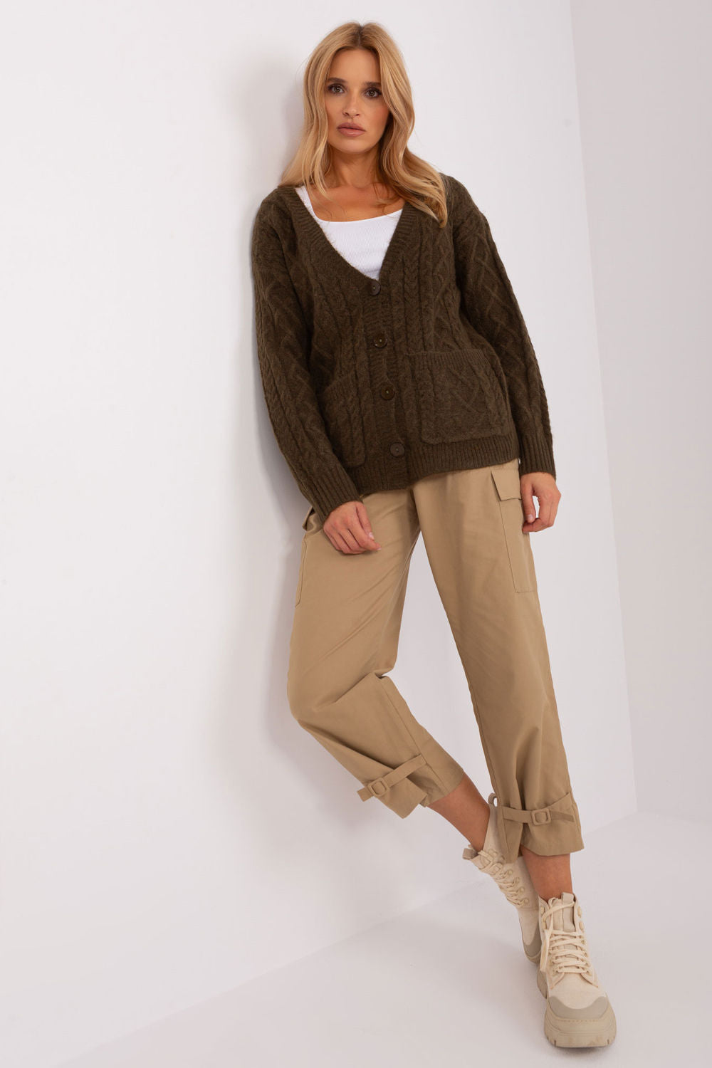 Cardigan femme AT — vert