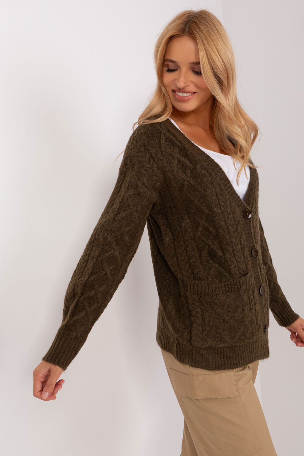 Cardigan femme AT — vert
