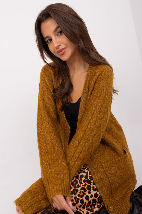 Cardigan femme AT — jaune