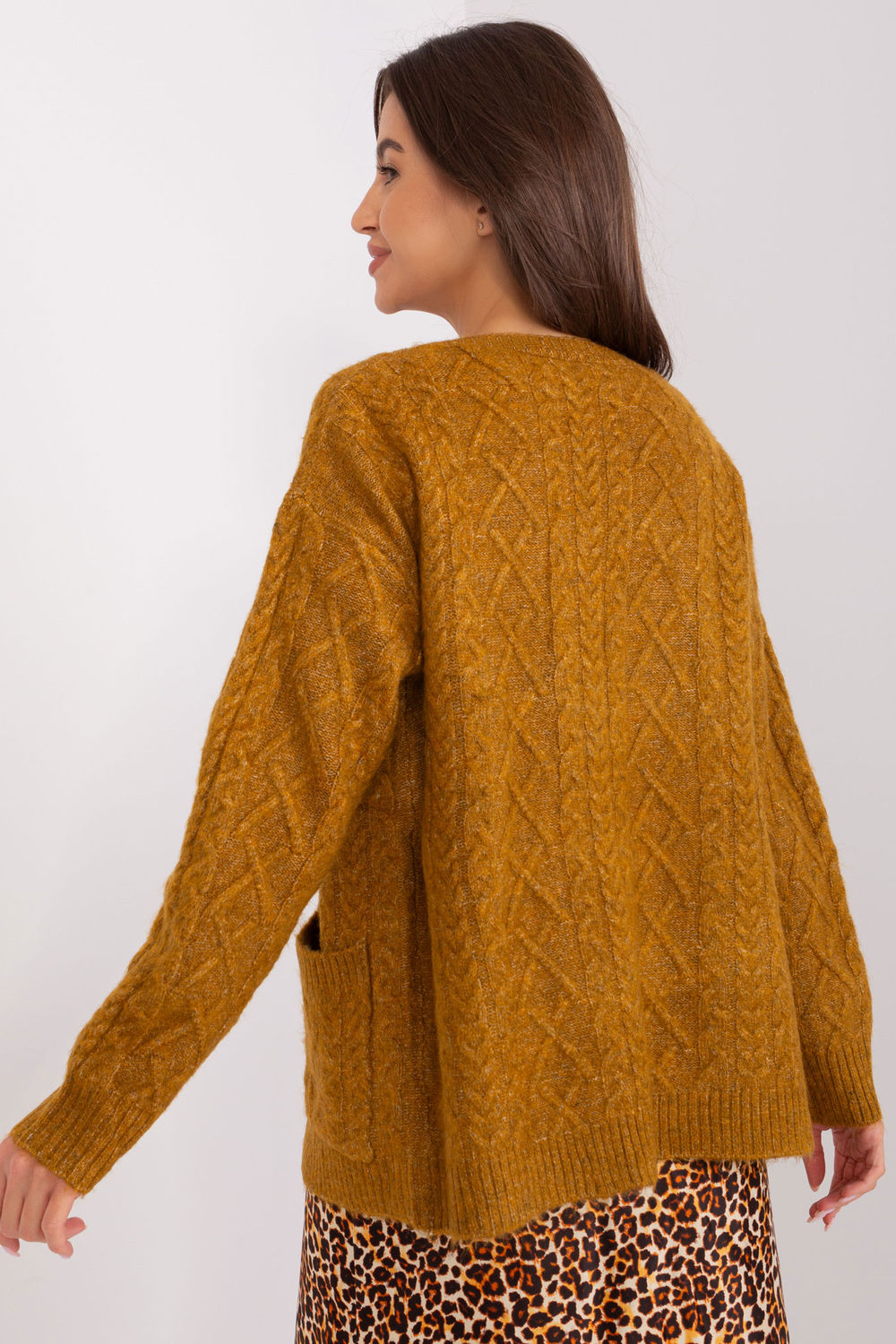 Cardigan femme AT — jaune