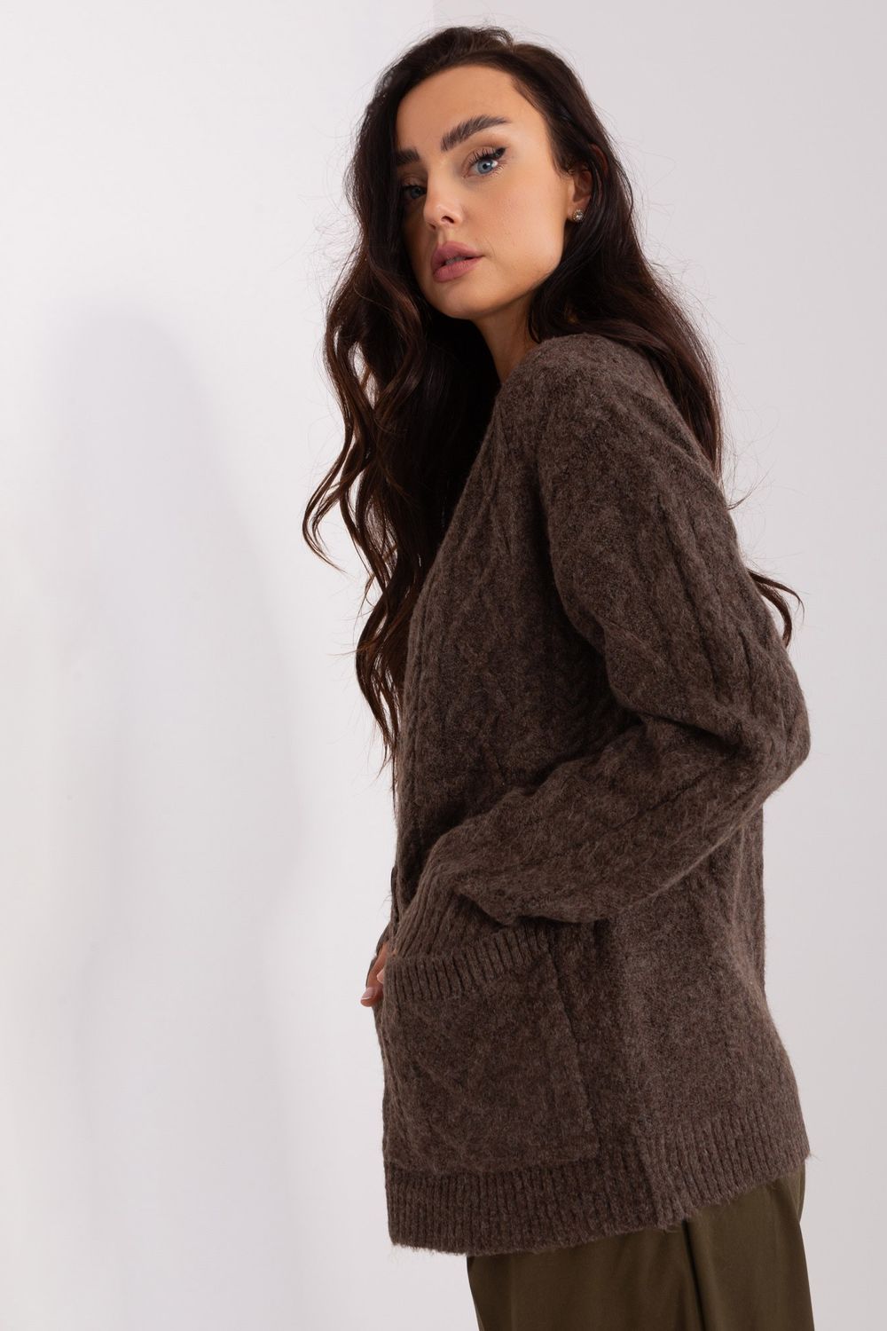 Cardigan femme AT — brun